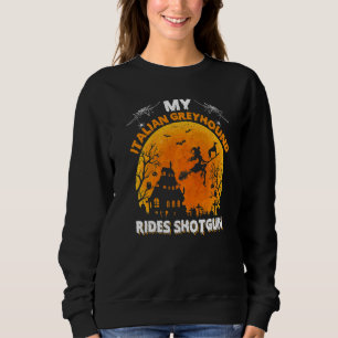 Mein italienischer Windhund fährt auf dem Beifahre Sweatshirt