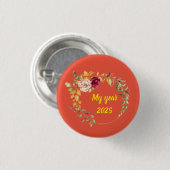 Mein Jahr 2025, Gelbe Blume Corolla Wreath Button (Vorne & Hinten)