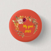 Mein Jahr 2025, Gelbe Blume Corolla Wreath Button (Vorderseite)