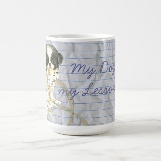 Mein japanischer Chin Ate my Lessingplan Kaffeetasse (Mittel)
