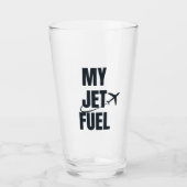 Mein Jet Fuel & Flugzeug, Boyfriend Husband, Funny Glas (Vorderseite)