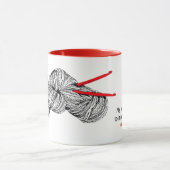 Mein Job fängt an, meine Häkelarbeit zu stören Tasse (Zentrum)