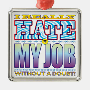 Mein Job-Hass-Gesicht Silbernes Ornament