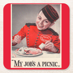 Mein Job ist ein Picknick Rechteckiger Pappuntersetzer