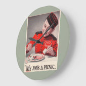 Mein Job ist ein Picnic Große Wanduhr (Winkel)