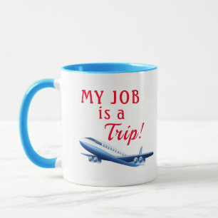 Mein Job ist ein Trip Flight Attendant Personalisi Tasse