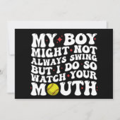 Mein Junge mag nicht immer schwingen, aber ich seh Einladung (Vorderseite)