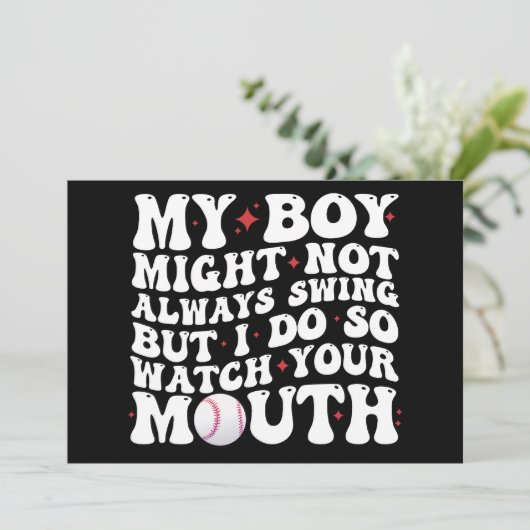 Mein Junge mag nicht immer schwingen, aber ich seh Einladung (Stehend Vorderseite)