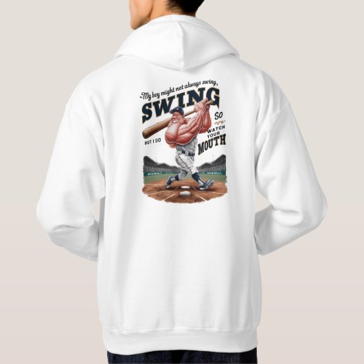 Mein Junge mag nicht immer schwingen, aber ich tue Hoodie (Rückseite)