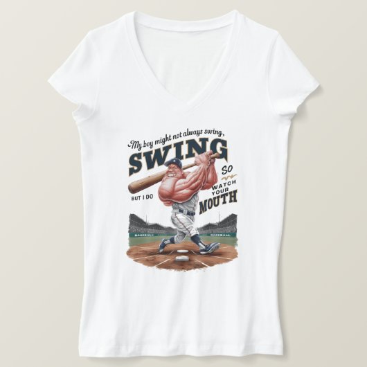 Mein Junge mag nicht immer schwingen, aber ich tue T-Shirt (Design vorne)