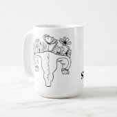 Mein Kaffee meine Uterus Kaffeetasse (Vorderseite Links)