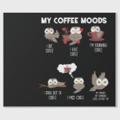 Mein Kaffee Moods Geschenk Owl Liebhaber Kaffee Ge Geschenkpapier (Flach)