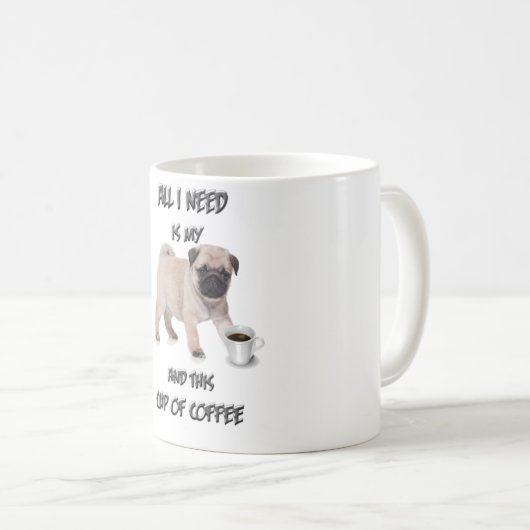 Mein Kaffee Mops Kaffeetasse (VorderseiteRechts)