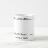 Mein Kaffee und Steuern Kaffeetasse (Mittel)
