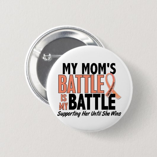 Mein Kampf-auch Mama-uteriner Krebs Button (Vorne & Hinten)