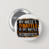 Mein Kampf zu 2 Leukämie-Nichte Button (Vorne & Hinten)