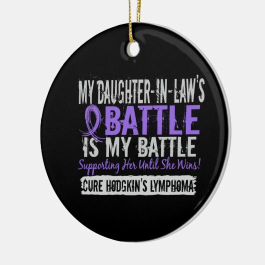 Mein Kampf zu 2 Schwiegertochter Hodgkins Lymphom Keramik Ornament (Links)