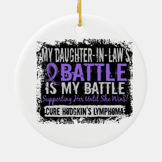 Mein Kampf zu 2 Schwiegertochter Hodgkins Lymphom Keramik Ornament (Hinten)