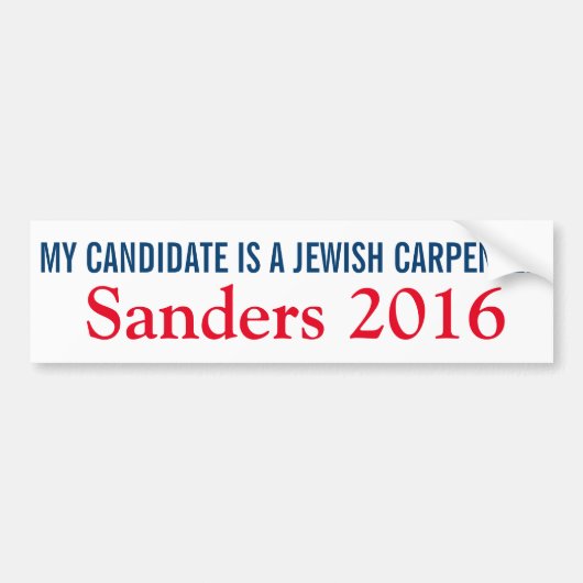 Mein Kandidat ist ein jüdischer Tischler Autoaufkleber (Vorne)