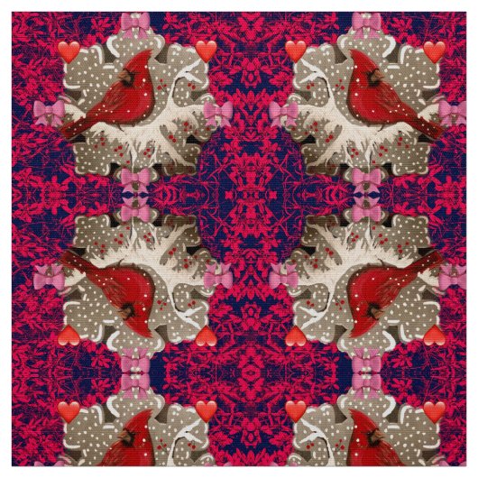 Mein Kardinal Valentine Fabric Stoff (Muster)