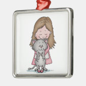 Mein Kätzchen umarmend - entwerfen Sie für Ornament Aus Metall (Links)