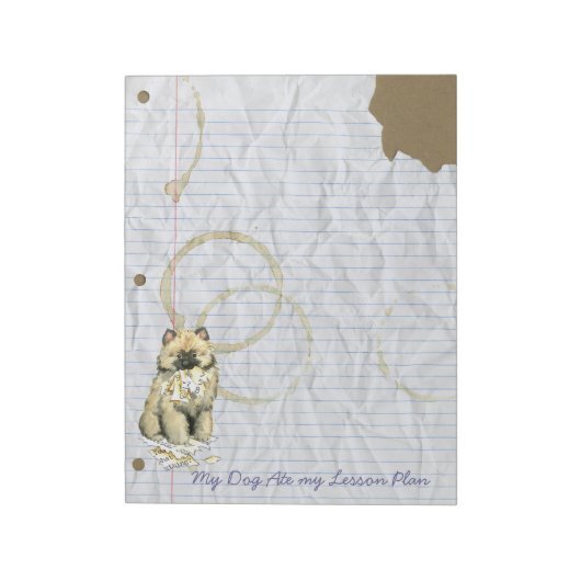 Mein Keeshond hat meinen Lektionsplan aufgegriffen Notizblock (Rotiert)