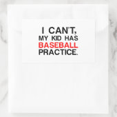 MEIN KID HAT BASEBALL PRACTICE RECHTECKIGER AUFKLEBER (Tasche)