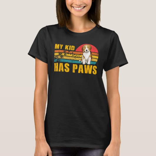 Mein Kid hat Paws Beagle Hund lustiges Sprichwort T-Shirt (Vorderseite)