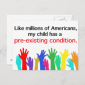 Mein Kind hat einen vorbestehenden Zustand. Gesund Postkarte (Vorne/Hinten)