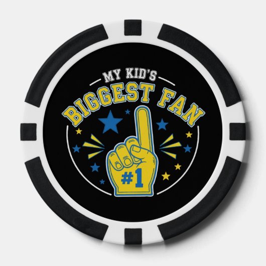 Mein Kind ist der größte Lüfter | #1 Foam Finger P Pokerchips (Vorderseite)