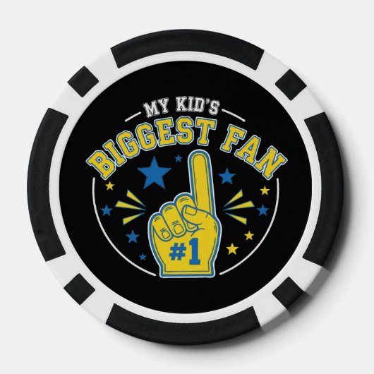 Mein Kind ist der größte Lüfter | #1 Foam Finger P Pokerchips (Rückseite)
