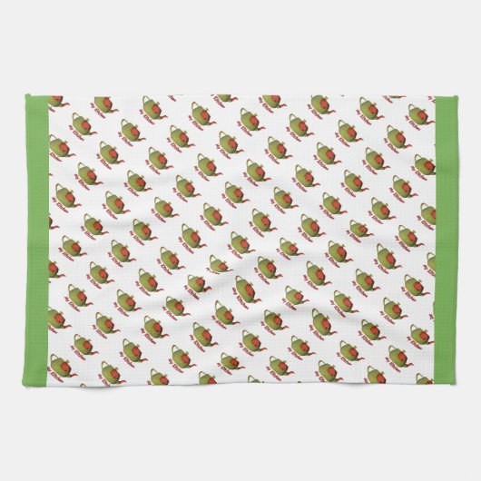 Mein Kitchen Olive Green Teapot Geschirrtuch (Horizontal)