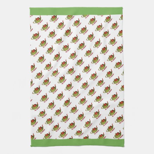 Mein Kitchen Olive Green Teapot Geschirrtuch (Vertikal)