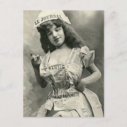 Mein Kleid ist die Zeitung Postkarte (Vorderseite)