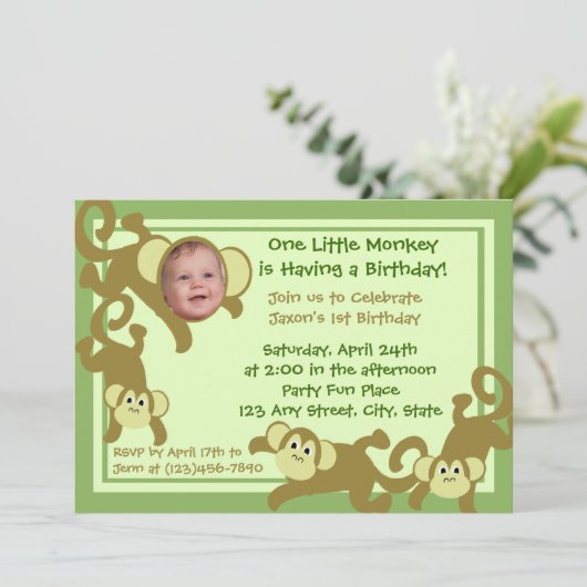 Mein kleiner Affe Einladung (Stehend Vorderseite)