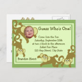 Mein kleiner Affe/Foto Einladungspostkarte (Vorne/Hinten)