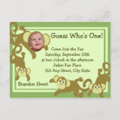 Mein kleiner Affe/Foto Einladungspostkarte (Vorderseite)