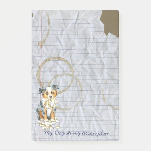 Mein kleiner amerikanischer Schäferhund Ate My Les Post-it Klebezettel (Vorderseite)