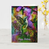 Mein kleiner Hummingbird Karte (Gelbe Blume)