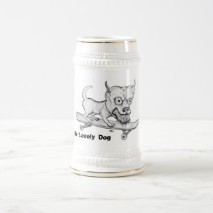Mein kleiner lieblicher Hund - Bleistiftzeichnung Bierglas