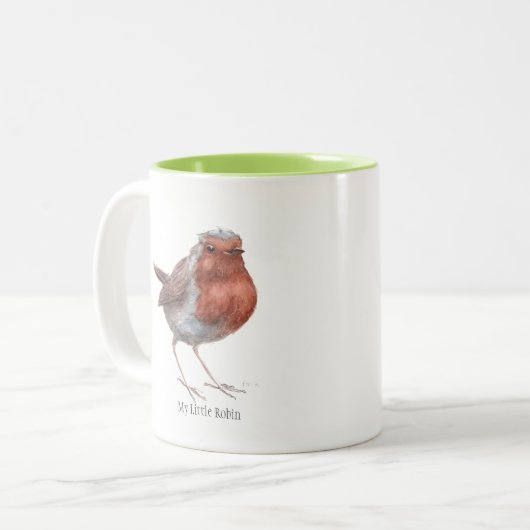 "Mein kleiner Robin" zwei tonte Tasse (Vorderseite Links)
