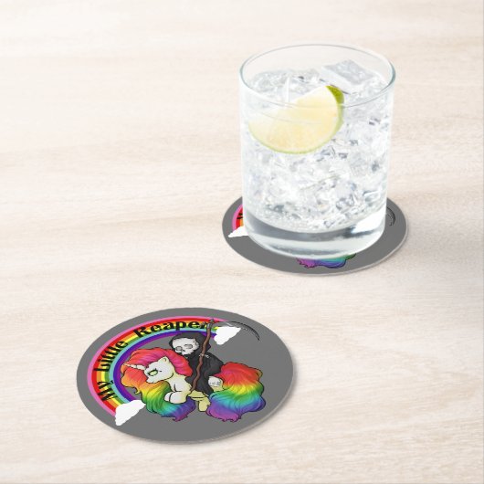 Mein kleiner Sensenmann Runder Pappuntersetzer (Vor Ort)