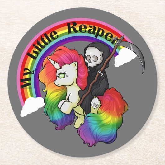 Mein kleiner Sensenmann Runder Pappuntersetzer (Vorderseite)