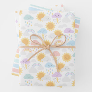 Mein kleiner Sonnenschein Rainbows & Clouds Party Geschenkpapier Set