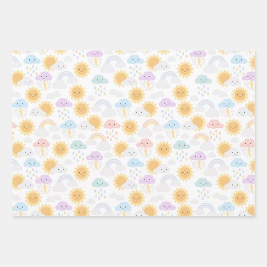Mein kleiner Sonnenschein Rainbows & Clouds Party  Geschenkpapier Set (Vorderseite)