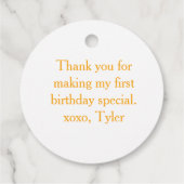 Mein kleiner Sonnenschein zum ersten Geburtstag Geschenkanhänger (Rückseite)