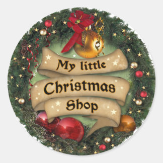 Mein kleiner Weihnachtsladen Runder Aufkleber