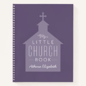 Mein kleines Kirchenbuch lila personalisiertes Not Notizblock (Vorderseite)