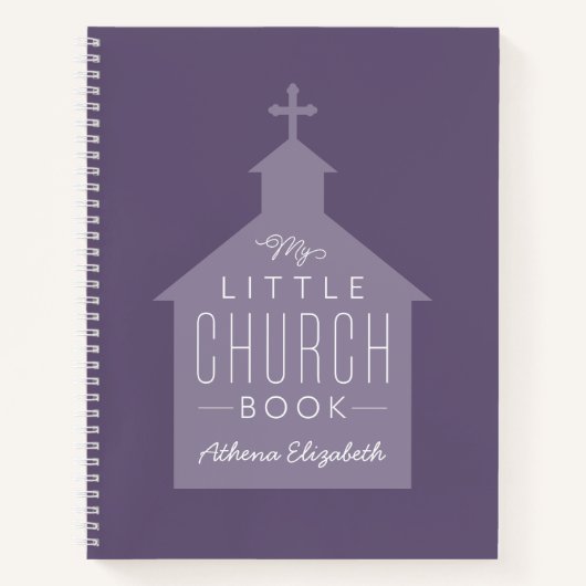 Mein kleines Kirchenbuch lila personalisiertes Not Notizblock (Vorderseite)