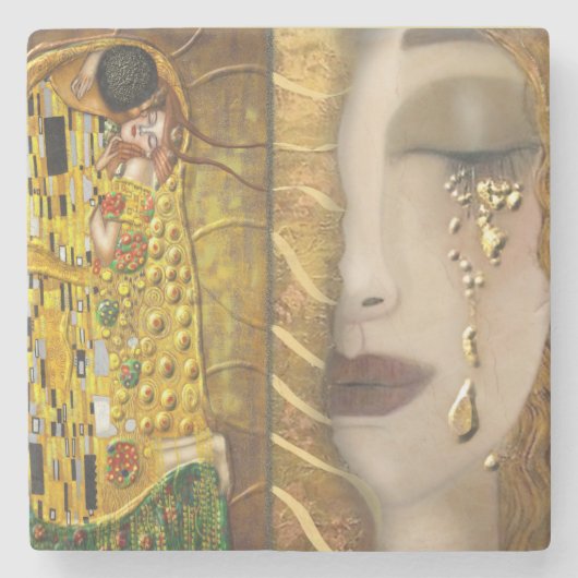 Mein Klimt Serie: Gold Steinuntersetzer (Vorderseite)
